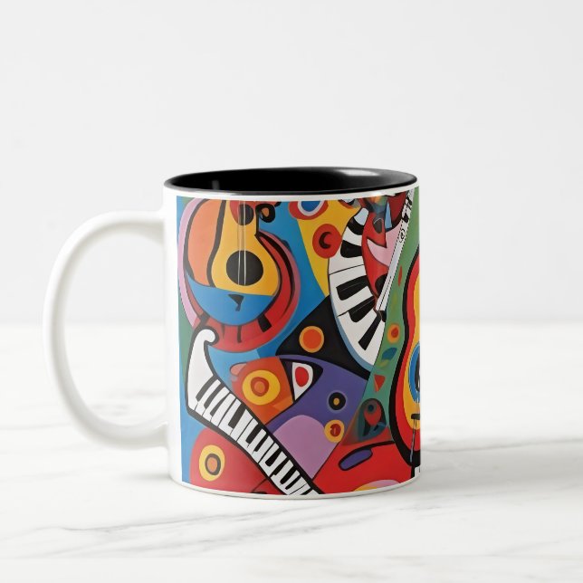 Taza Bicolor Música pop art 001 (Izquierda)