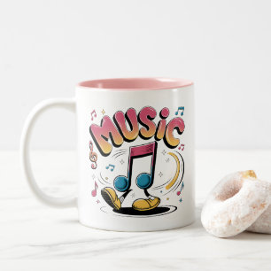 Taza Bicolor Música Retro