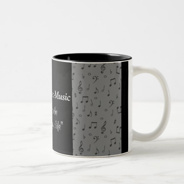 Taza Bicolor MusicNoteMug-personalizar cualquier color (Derecha)