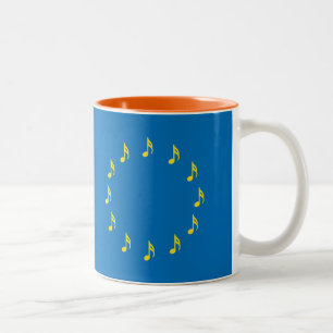 Taza Bicolor Músicos de la Unión Europea semiquaver Bandera de 