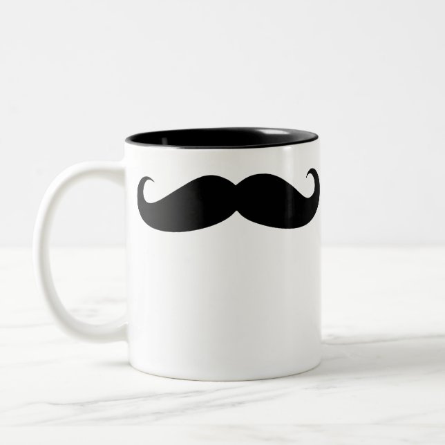 Taza Bicolor Mustache Café Bebida Mug (Izquierda)