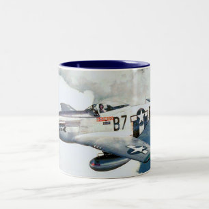 Taza Bicolor Mustango de la fuerza aérea P-51D de la Segunda