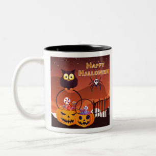 Taza Bicolor Muy Lindo Diseño Feliz Halloween