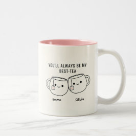 Taza Bicolor "My Best-Tea" Cute Personalized Best Friend Mug 