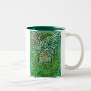 Taza Bicolor My Life Green Cancer Angel Mug