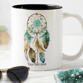Taza Bicolor Mystic Dreamcatcher Yoga espiritual metafísico