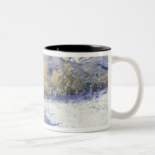 Taza Bicolor N.A., EE. UU., Colorado, montañas San Juan Nieve f