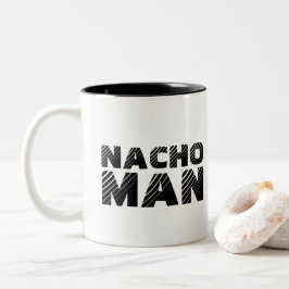 Taza Bicolor Nacho Man Queso Chips Nachos Divertido de comida