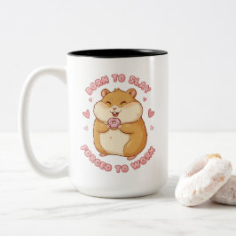 Taza Bicolor Nacida Para Matar Hámster Divertido Regalo de Trab