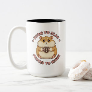 Taza Bicolor Nacida Para Matar Hámster Sassy Regalo Divertido p