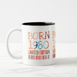 Taza Bicolor Nacido en 1980 edición limitada