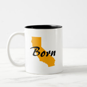 Taza Bicolor Nacido en California, Texas criado