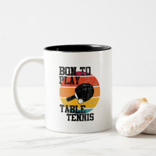 Taza Bicolor Nacido para jugar al tenis de mesa