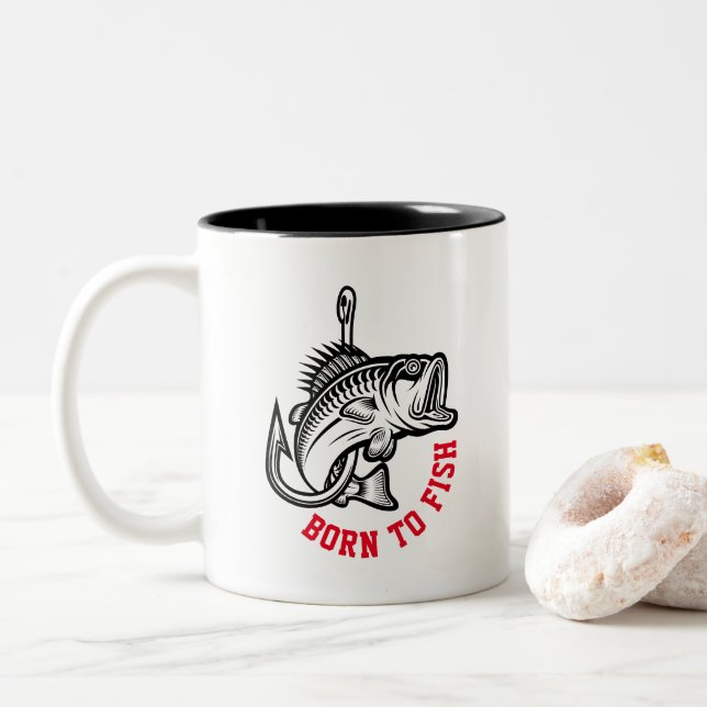 Taza Bicolor Nacido Para Pescado (Con donut)