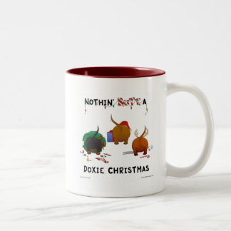 Taza Bicolor Nada empalma el navidad de un Doxie