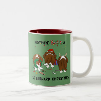 Taza Bicolor Nada empalma el navidad de un St Bernard