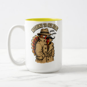 Taza Bicolor Nada Que Ver Aquí Pavo De Acción De Gracias