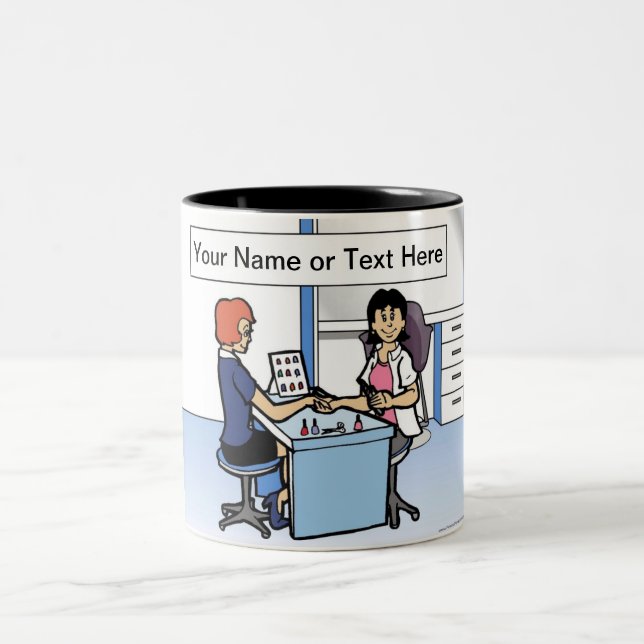 Taza Bicolor Nail Tech de Manicurista Personalizada - Personali (Centro)