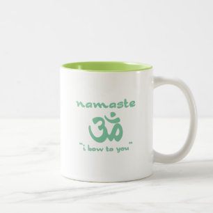 Taza Bicolor Namaste - me inclino ante ti (en verde)