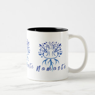 Taza Bicolor Namaste Mug - Diseño pacífico de yoga Minimalista