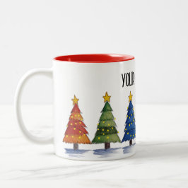 Taza Bicolor Name Under the Tree – Personalised Christmas Tree