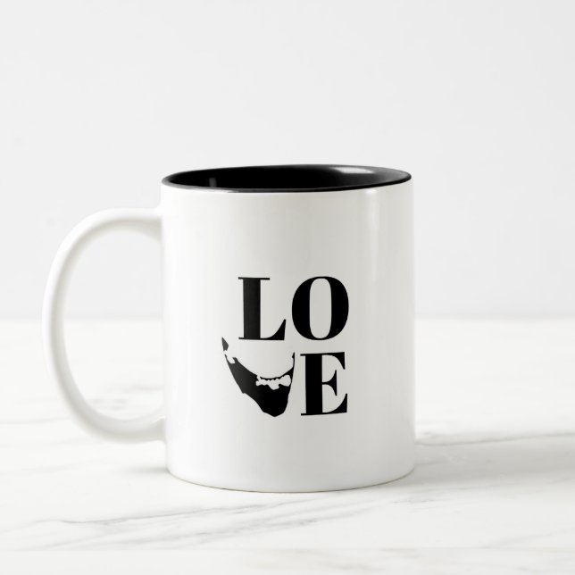 Taza Bicolor Nantucket Love Graphic Print Island Silhouette (Izquierda)