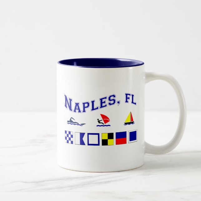 Taza Bicolor Nápoles, FL con las banderas marítimas (Derecha)