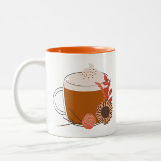 Taza Bicolor Naranja acogedor Cae Café Mug - Acción de Gracias