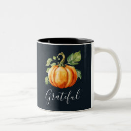Taza Bicolor Naranja agradecido de la Marina de Calabaza