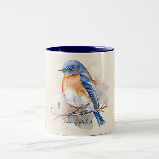 Taza Bicolor Naranja azul oriental acuarela rusa (Centro)