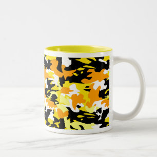 Taza Bicolor Naranja Camo Mug