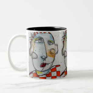 Taza Bicolor Naranja Checkered 11oz Mug