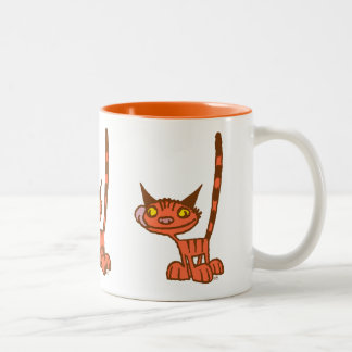 Taza Bicolor Naranja de Guay Personalizado Cat