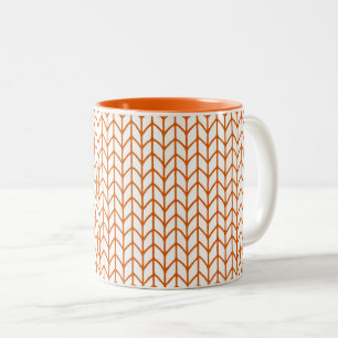 TAZA BICOLOR NARANJA DE KNIT DE LÍNEA ORIENTAL