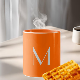 Taza Bicolor naranja de neón - añadir monograma