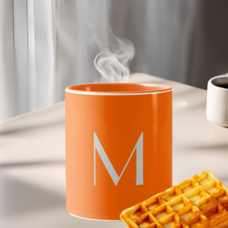 Taza Bicolor naranja de neón - añadir monograma