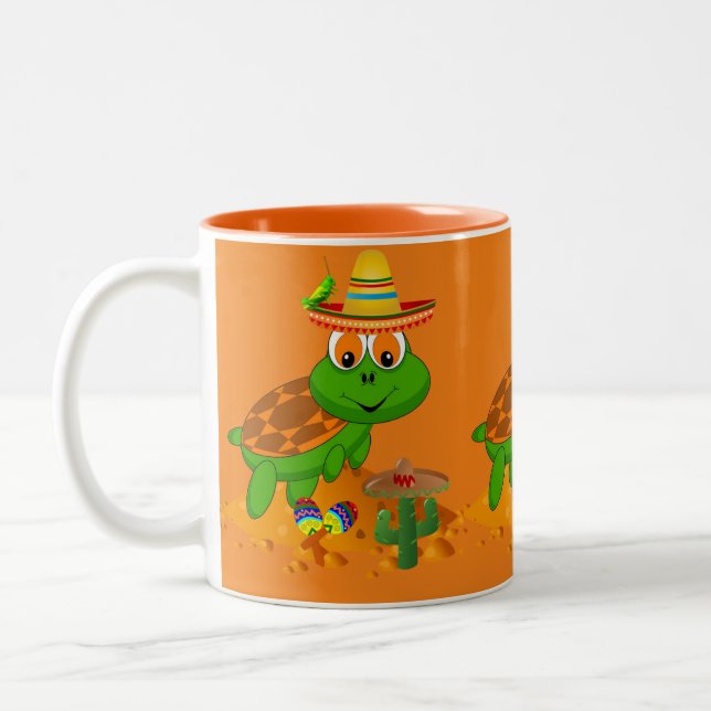 Taza Bicolor Naranja de tortuga Mug (Izquierda)