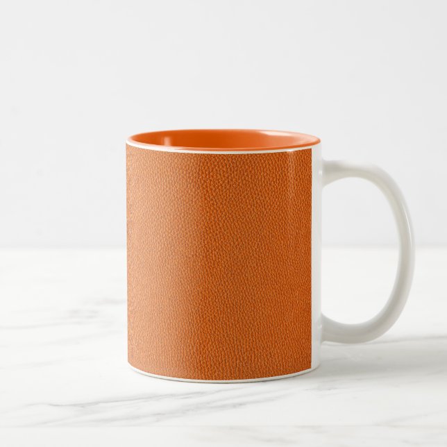 Taza Bicolor Naranja Leather Look (Derecha)