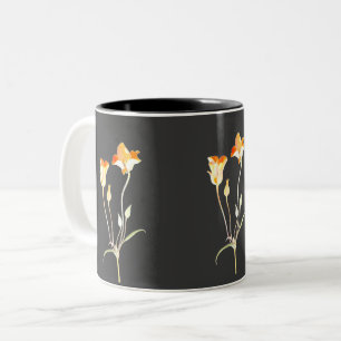 Taza Bicolor Naranja Mariposa Tulip