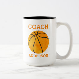 Taza Bicolor Naranja personalizado del entrenador de béisbol