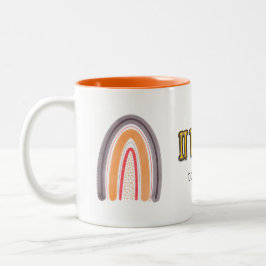Taza Bicolor Naranja Púrpura Boho Arcoíris Agradecimiento a Mae