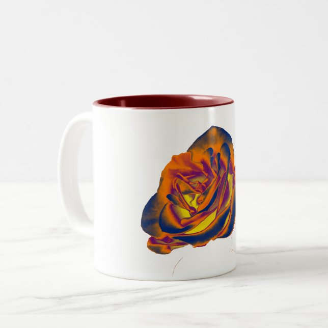 Taza Bicolor Naranja Rosa Coffee Mug (Anverso izquierdo)