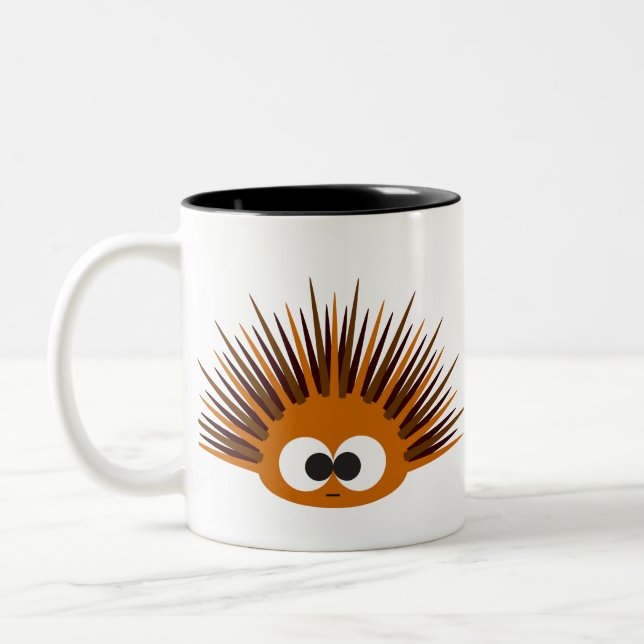 Taza Bicolor Naranja suave espinoso urchín marino (Izquierda)