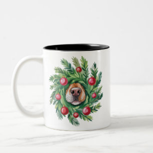 Taza Bicolor Nariz de perro linda Navidad Mamá perro Fiesta Ama