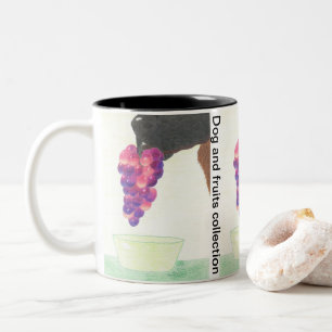 Taza Bicolor Nariz de perro y uva
