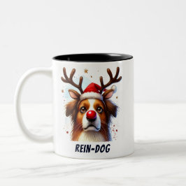 Taza Bicolor Nariz roja divertida de Santa Rein-Dog