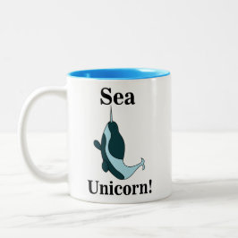 Taza Bicolor Narwhal Sea Unicorn Funny