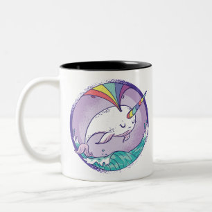 Taza Bicolor Narwhale arcoiris