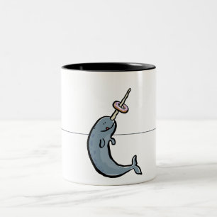 Taza Bicolor narwhale y buñuelo
