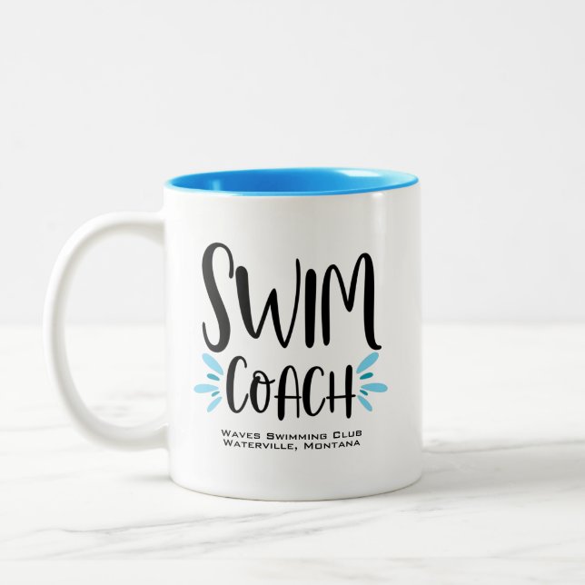 Taza Bicolor Natación Cuta De Entrenador De Natación (Izquierda)